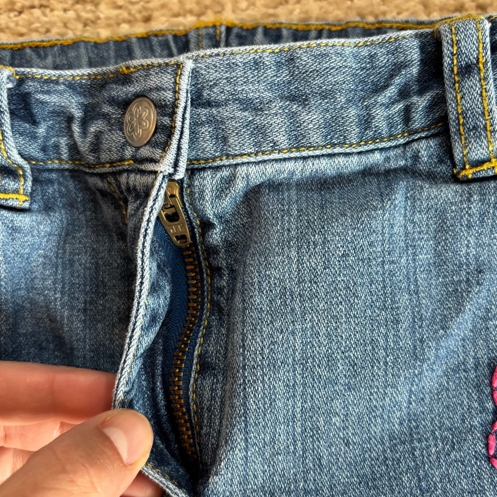 Hanna Andersson Embroidered Girls Jeans - size 140​ - Picture 5 of 10
